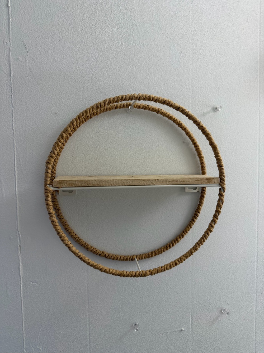 Natural Rope Circle Wall Shelf - Neutral Tan